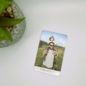 Carte de portefeuille photo personnalisée pour papa, carte photo personnalisée en aluminium, cadeau souvenir en métal, carte photo papa, cadeau de fête des pères