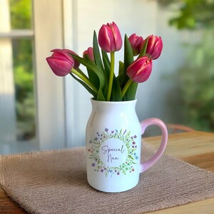 Vase for Mum, Flower Vase, Ceramic Vase, Personalised Vase, Mothers Day Gift, Mothers Day Vase, Gift for Mum, Nanny Vase, Nanny Gift