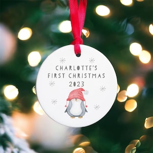 Baby First Christmas Bauble, Ceramic hanging bauble, first christmas bauble, christmas ornament, christmas decoration, personalised bauble