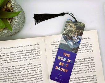 Personalised Photo Bookmark, Father's Day Gift, Custom Aluminum Bookmark