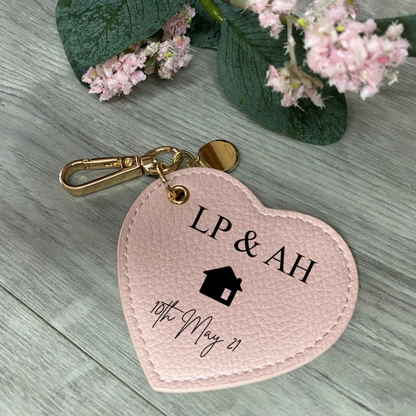 Personalised Heart Keyring, New Home Keyring, His and Hers