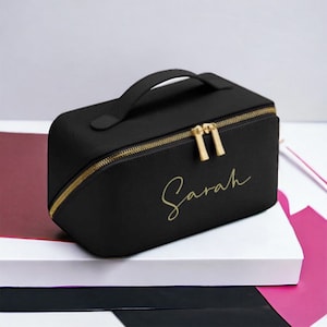Luxury Personalised Make-up Bag, Custom Cosmetic Bag, Gift for Her, Birthday Gift, Bridesmaid Gift, Travel Cosmetic Bag