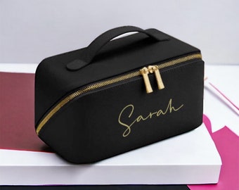 Luxury Personalised Make-up Bag, Custom Cosmetic Bag, Gift for Her, Birthday Gift, Bridesmaid Gift, Travel Cosmetic Bag