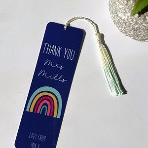 Thank you Teacher Bookmark, Thank you TA Bookmark, Personalised Teacher Gift, End of Term Gift, Personalised TA Gift, Best Teacher Gift