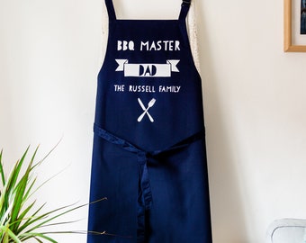 Personalised Dad Apron, Father Apron, Daddy Gifts, Dad Gift, Cooking Gift, Fathers Day, BBQ Master