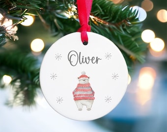 Personalised Christmas Bauble, Ceramic hanging bauble, christmas bauble, christmas ornament, christmas decoration, personalised bauble