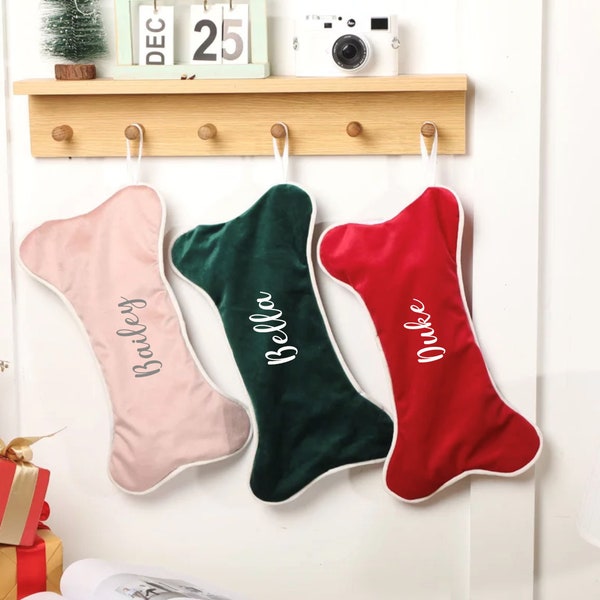 Personalised Velvet Dog Christmas Stocking, Personalised Velvet Stocking, Matching Stockings