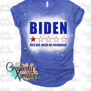 Biden würde nicht empfehlen, One Star PNG Shirt Design links hinten, Sublimationsdesign, digitale Clipart, Pro Amerika, rechts angehoben, Pro Trump