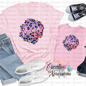 Mama Mini Leopard, Sublimation Download, Mama Mini PNG, Instant Download, Leopard Neon Print Mama Design, Leopard Print, Animal Print png,