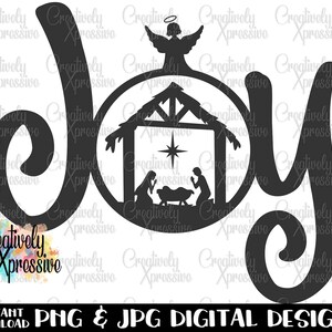 Nativity Joy png, Christmas PNG, winter PNG, Christmas Joy png, Christian Graphics, Christmas Nativity, Joy with Nativity Scene, Download