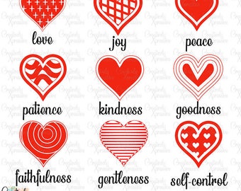 Fruit Of The Spirit, PNG Digital File Designs, Jesus  Sublimation Transfer, Clip Art Christian graphics, Bible verses, Love one another, SVG