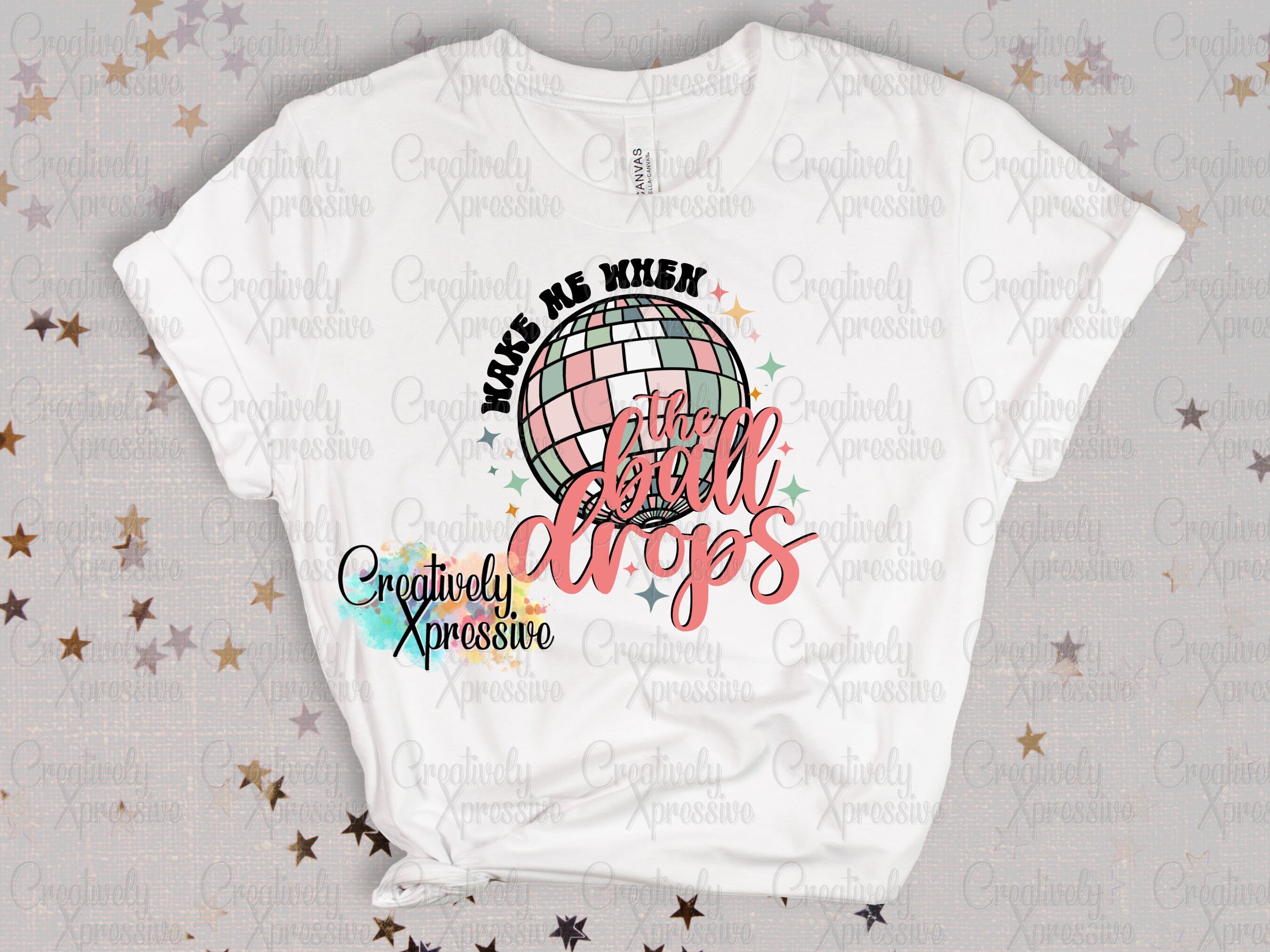 Wake Me When the Ball Drops Png, Retro New Years 2023 Sublimation Download Design, 2023 New Years Eve Party, DTG, Holiday Tees