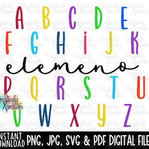 ABC elemeno, teacher, Digital, PNG, JPG, sublimation, Cricut, digital download, gift for him, gift for her, Teacher gift, Kindergarten png