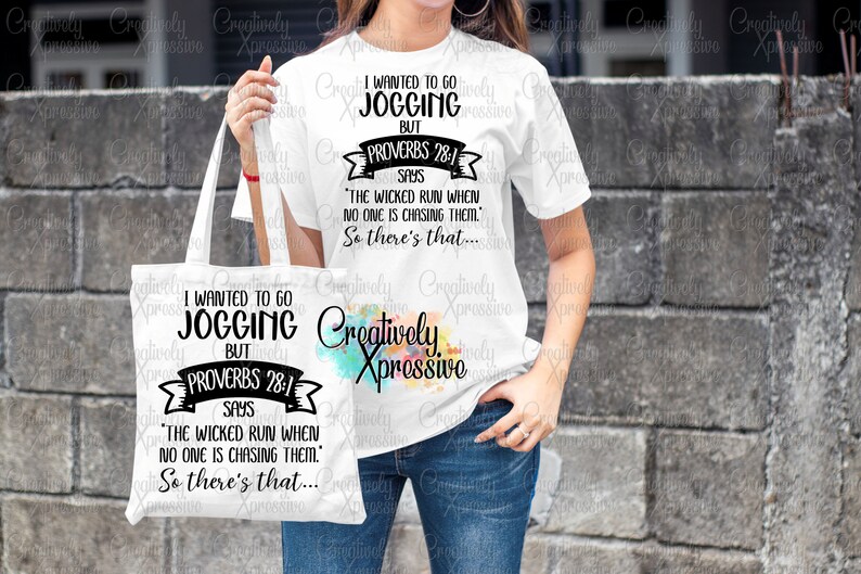 T-shirt Unisexe Chrétien Proverbes 28:1 - I Wanted To Go Jogging But... - G5000 Coton, Personnalisable