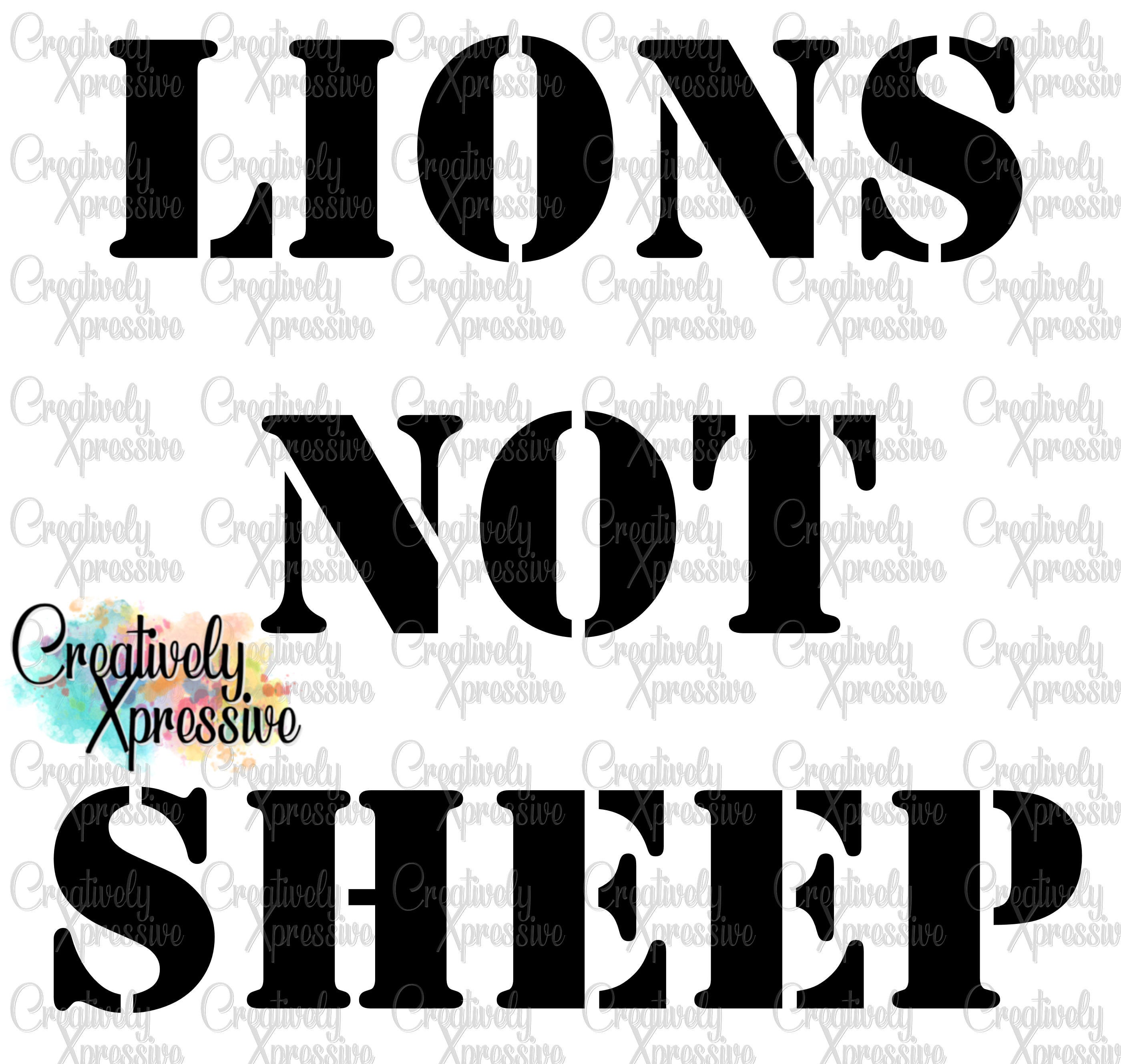 Lions Not Sheep Conservative png jpg svg Instant Etsy