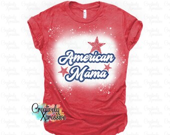 American Mama PNG File, Sublimation Design Download, Digital, Patriotic, 4th of July, Mom, Eagle, Rock n Roll, Boho, Retro
