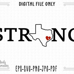 Texas Strong PNG: Texas Heart Sublimation Design (Digital Download)