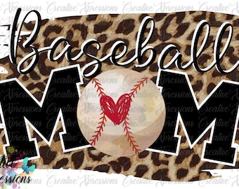 Baseball png, Love Baseball sublimation Digital Download, For the love of the game Baseball png, leopard Baseball png, sublimation design