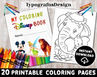 Download Disney Coloring Book Etsy