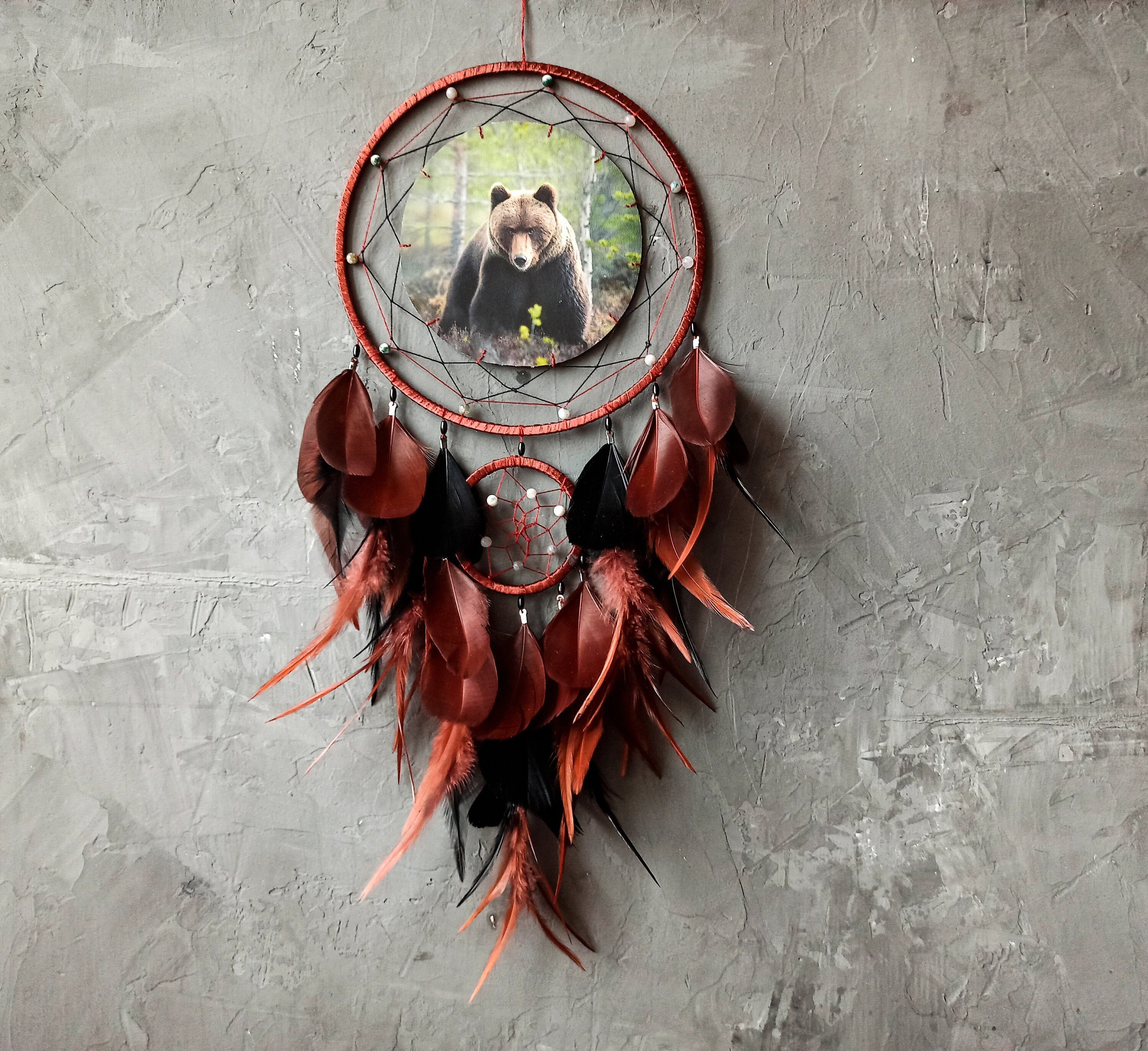 Dream catcher with bear art Dream catcher gift Bear bedroom Etsy