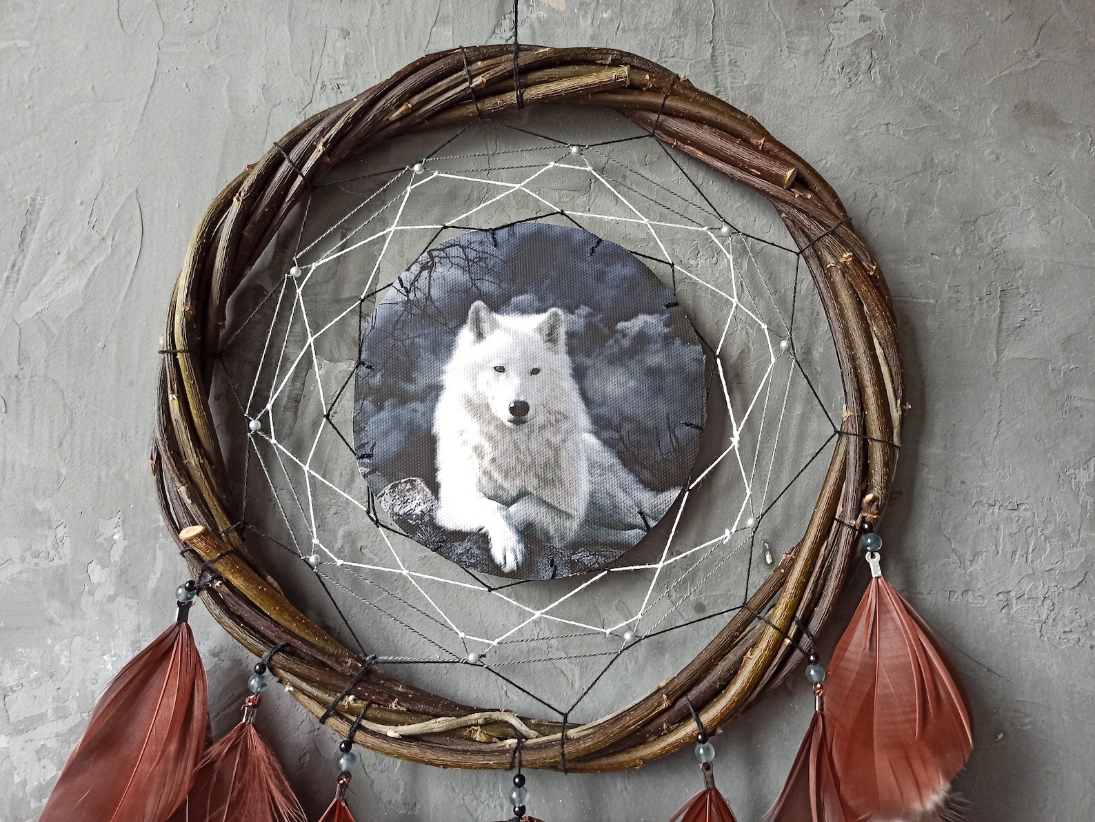 Wolf dreamcatcher Wolf bedroom decor Wolf gifts for men Etsy