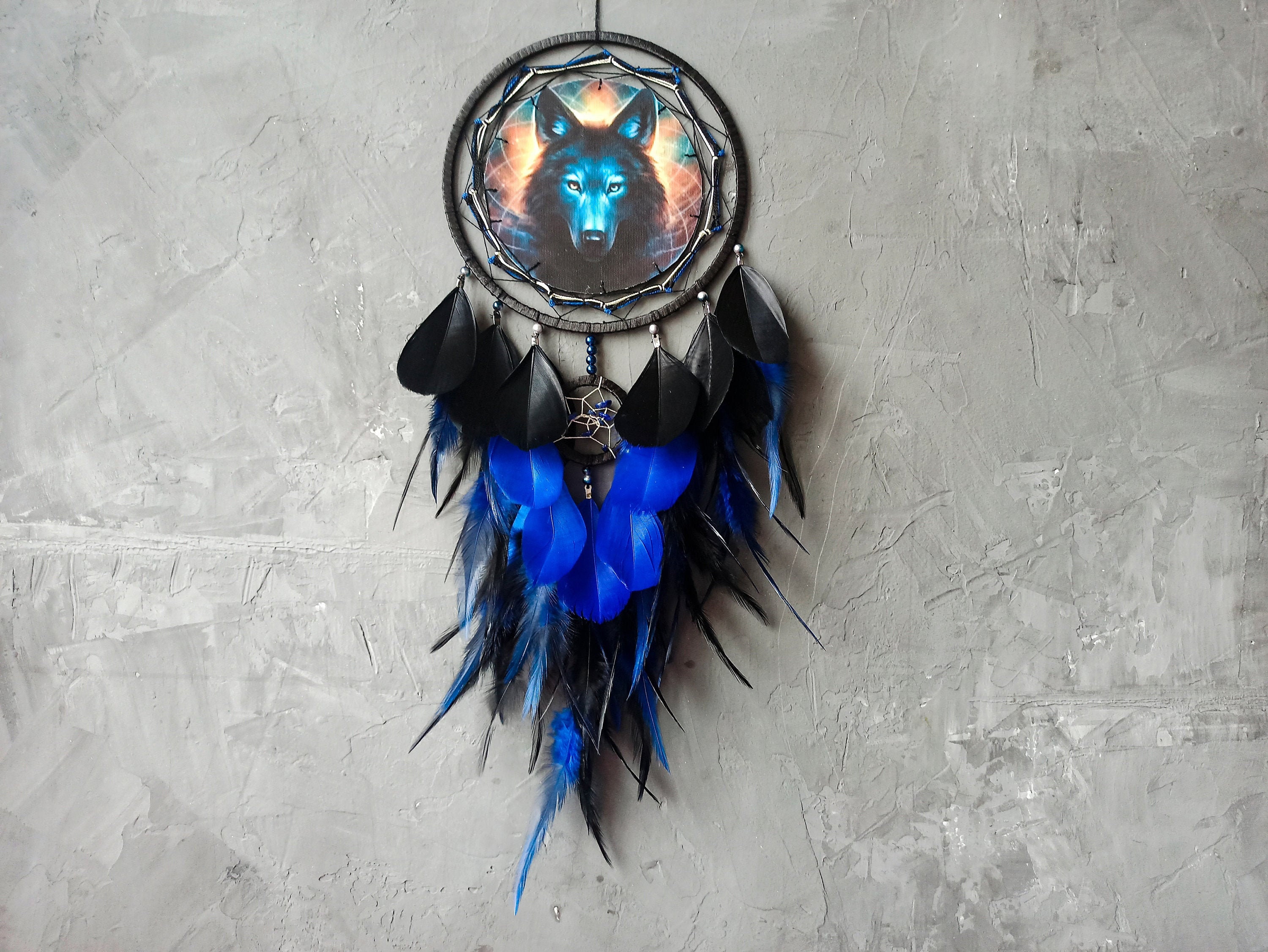 Wolf dreamcatcher Wolf gifts for men Christmas gift for Etsy