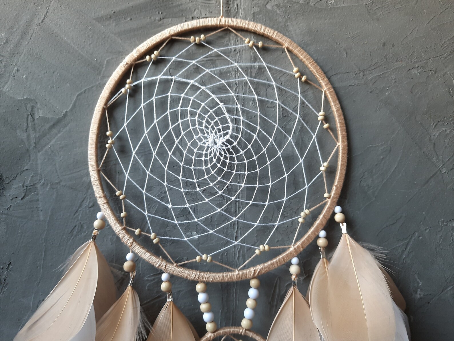 White beige dream catcher Dream catcher gift Wedding dream Etsy