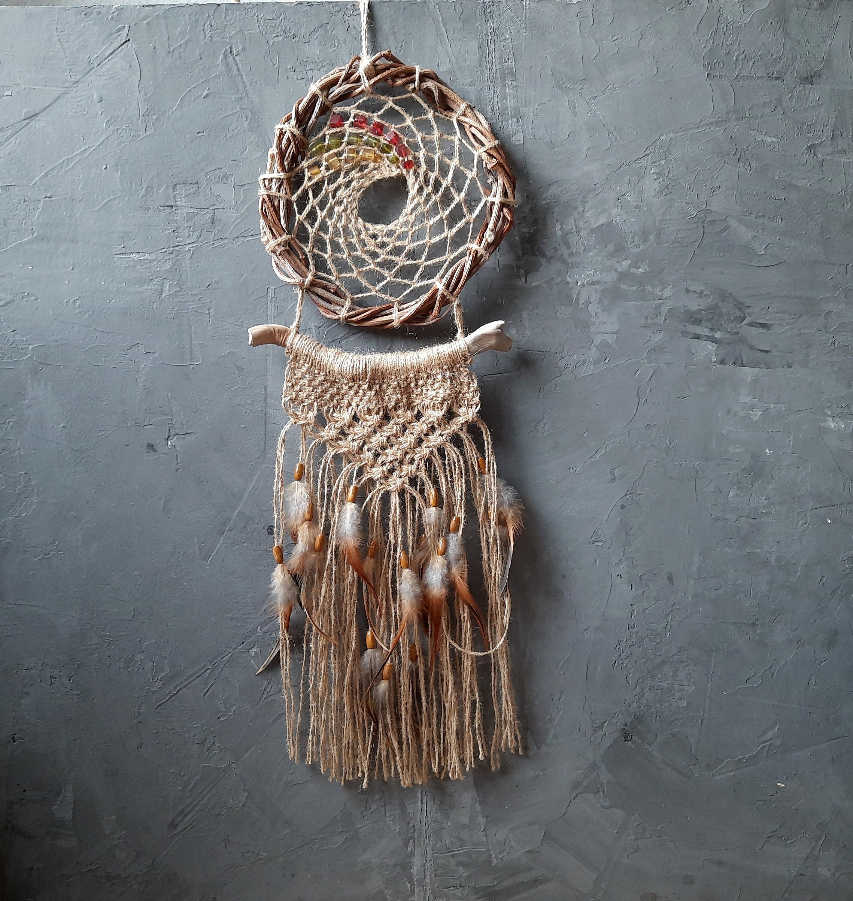 Macrame wall hanging Boho dream catcher Macrame wall hanging Etsy