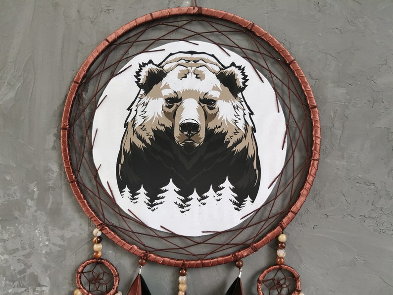 Bear dream catcher Traumfänger Brown dreamcatcher Natural Etsy
