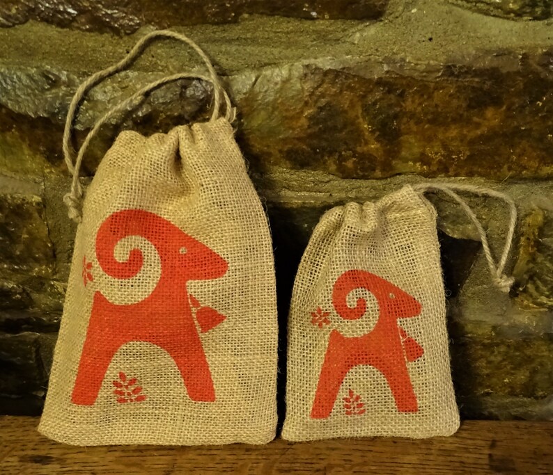 Wood Yule Goats Set of 1 Large & 1 Small Julbocks Etsy UK