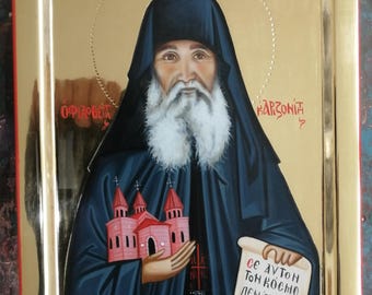 Elder Ephraim of Arizona,Mount Athos/orthodox icon/Hand painted/Byzantine icons/Greek Icons/polished/Greek Icon/