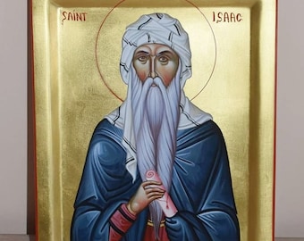 Icona di Sant'Isacco: Arte ortodossa dipinta a mano con foglia d'oro/Religiosa