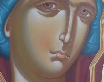 Icono de la Santísima Virgen María de Odigitria pintado a mano: Arte ortodoxo/Religioso
