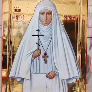 Saint Elizabeth the New Martyr/Handpainted Icon/Polished Icon/Handpainted/Greek Icon/