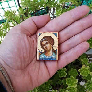 Archangel Michael Orthodox Small Icon/Handpainted Icon/Orthodox Icons/Handmade Icon/Religious Gift/Greek Icon/