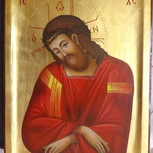 Jesus Christ the elkomenos from the monastery of John the Theologian in Patmos/Orthodox/Handpainted icon/Greek Icon/Byzantine Icons/El greco