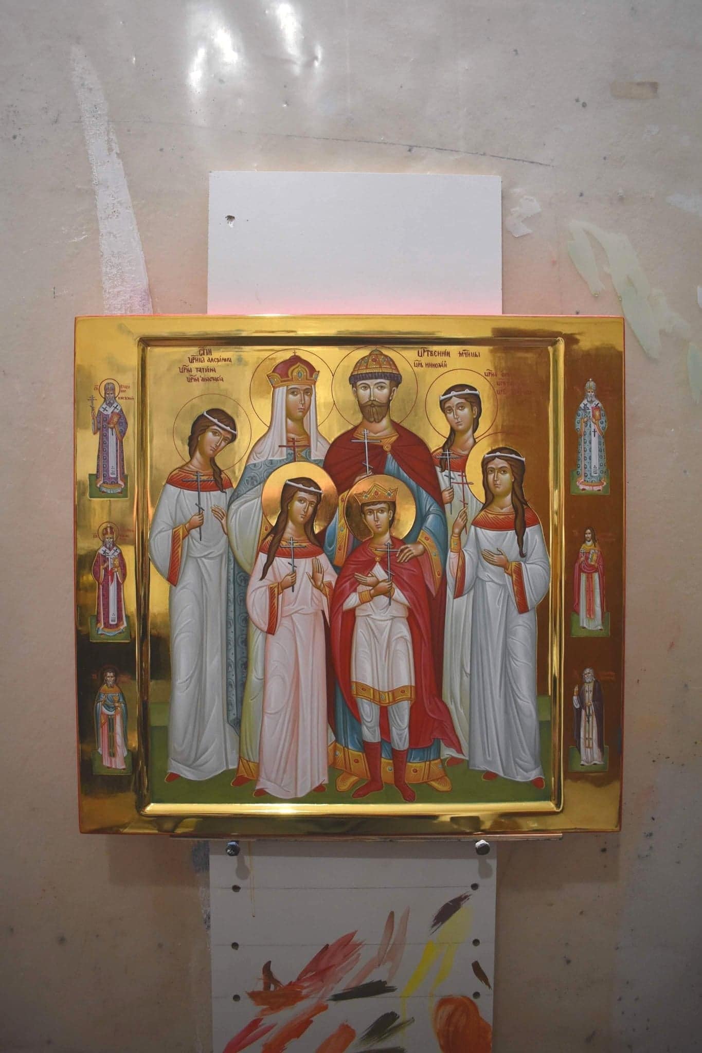 Holy Romanov Family Icon/Handpainded Icon/Handmade Icon/Orthodox Icon/Royal Martyrs/Gold Polished/Greek Icon/