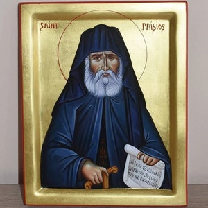 Saint Paisios Icon/Handpainted Icon/Mount Athos/Greek Icon/Byzantine Icon/Handpainted/