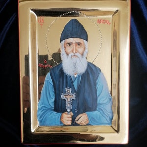 Saint-Osios Elder Paisios/Mount Athos/Orthodox Icon/Greek Icon/Handpainted/Byzantine Icons/Polished/Greek Icon/