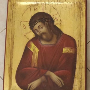 Jesus Christ the elkomenos from the monastery of John the Theologian in Patmos/Orthodox/Handpainted icon/Greek Icon/Byzantine Icons/