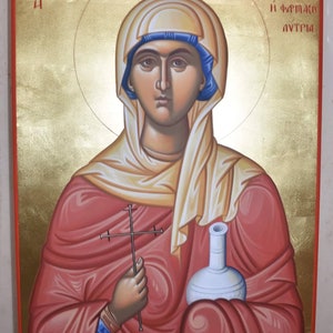 Saint Anastasia the Pharmakolytria/Handpainded Icon/Handmade/Byzantine Icons/Orthodox Icon/Religious Icons/Christian Icons/Greek Icon/