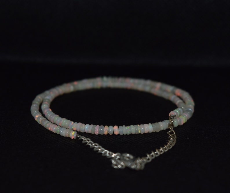 39.24 Cts 16 Natural Fire Play Welo Ethiopian Opal Beads Necklace for Women