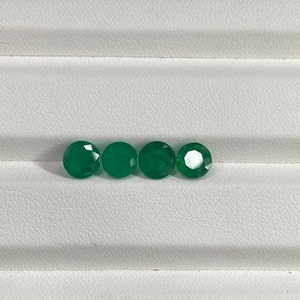 Certified Natural Emerald Round Cut 6.00MM Lot Vivid Green, Calibrated Loose Emerald Round