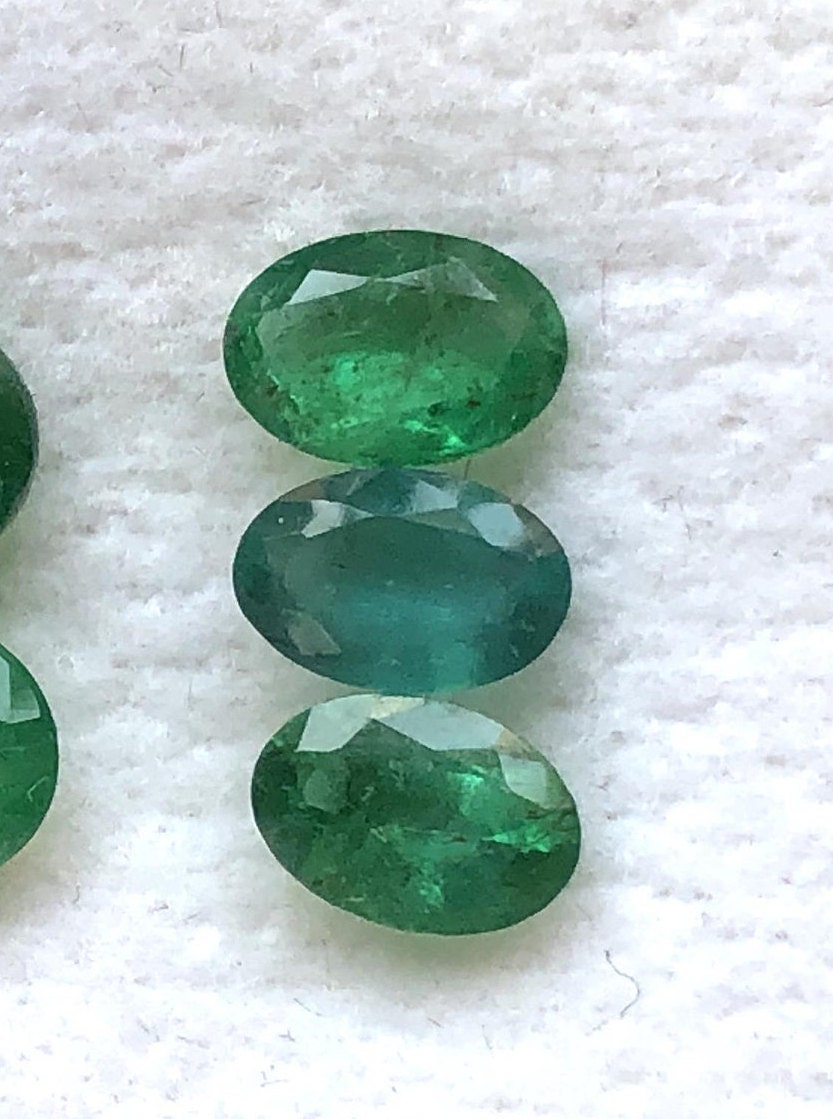 Certified 6x4mm Natural Emerald Faceted Oval Gemstone Loose Etsy Uk