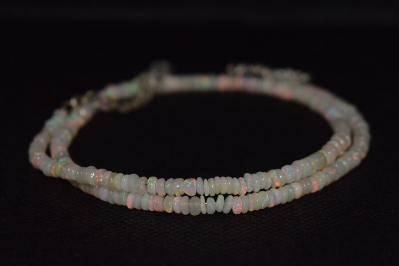 39.24 Cts 16 Natural Fire Play Welo Ethiopian Opal Beads Necklace for Women