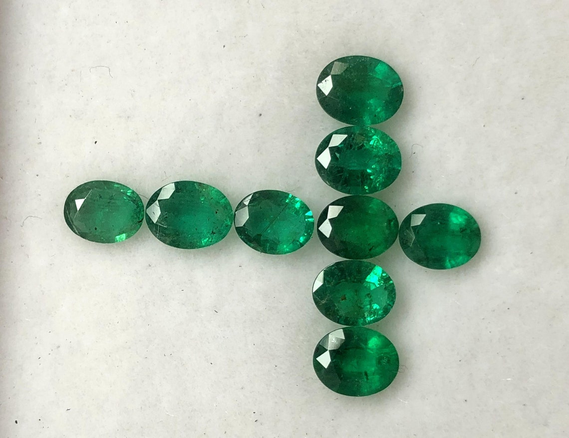 Certified 5x4mm Natural Emerald Faceted Oval Gemstone Loose Etsy UK