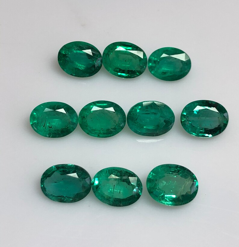 Price Per peice Quality Emerald Certified 9x7MM Natural Emerald Faceted oval Gemstone Loose Emerald Oval Faceted gemstone AAA