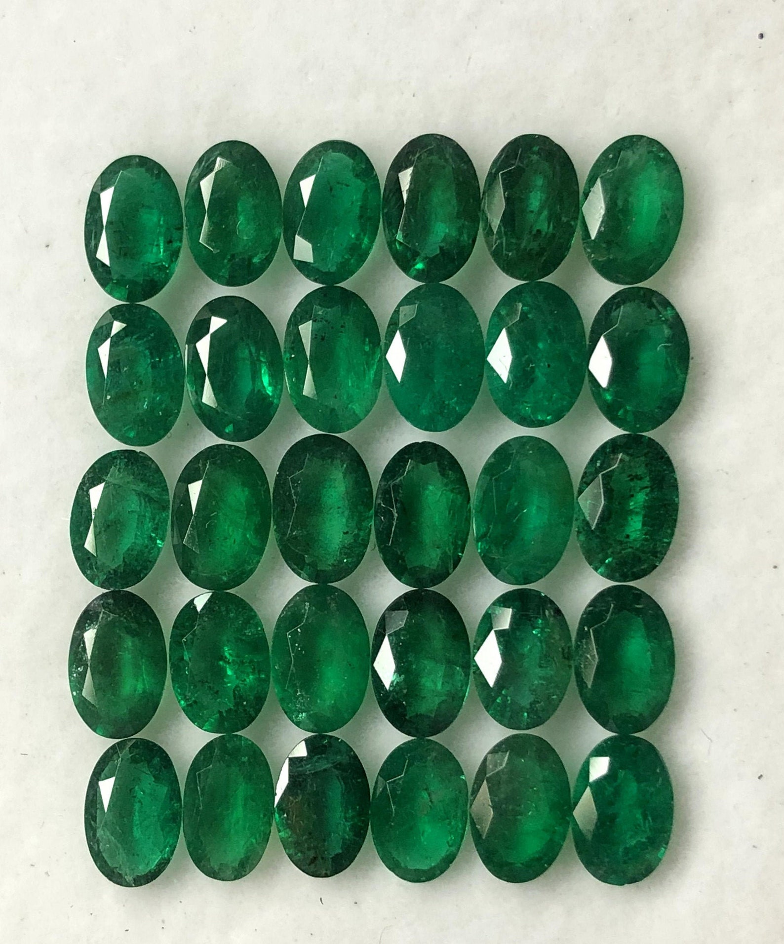 Certified 6x4mm Natural Emerald Faceted Oval Gemstone Loose Etsy Uk