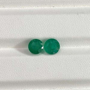 Certified Natural Emerald Round Cut 6.50MM Lot Vivid Green, Calibrated Loose Emerald Round