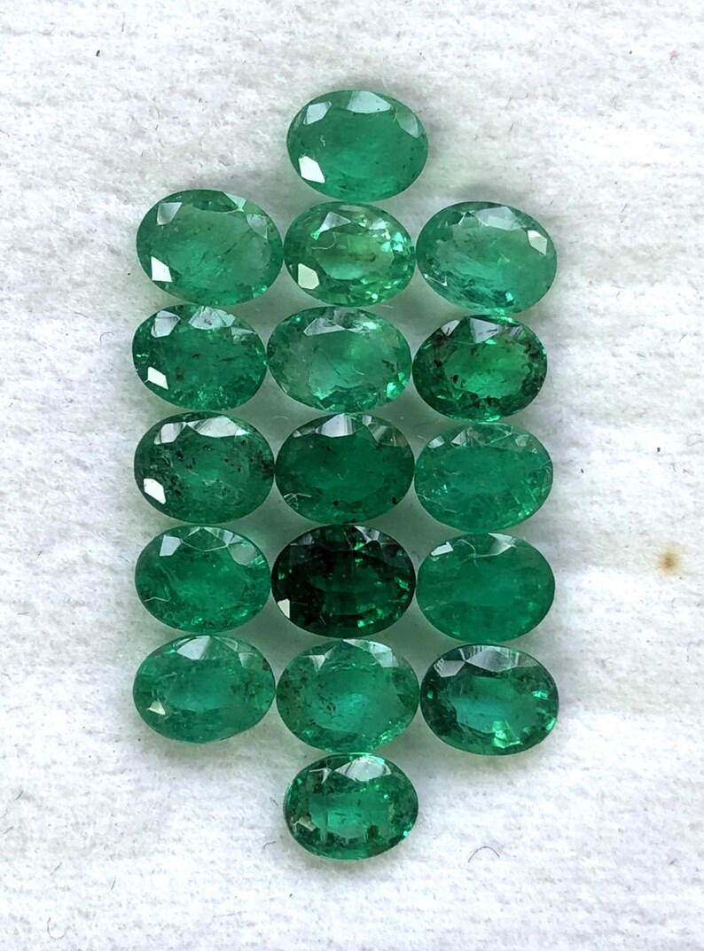 Quality Price Per stone Emerald Faceted oval Gemstone Loose Emerald Oval Faceted gemstone AAA Certified 5x4MM Natural 5peice